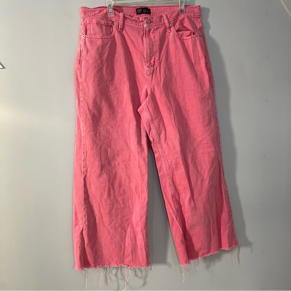 GAP pink cargo hi rise wide leg jeans baggy skater pants street style hip hop - Picture 8 of 10